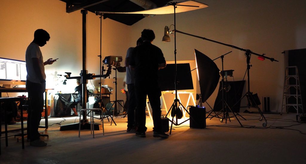 Servicios 2 Production team shooting some video movie.